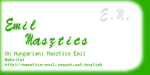 emil masztics business card